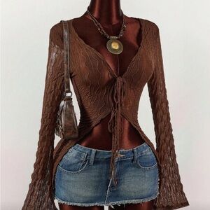 Elegant Brown Women's Top